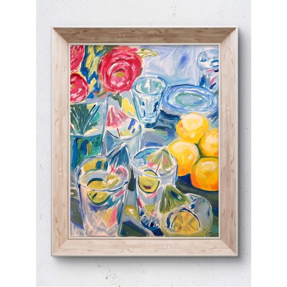 Summer Tablescape Impressionism Modern Fine Art Painting 16 X 20 Canvas Original